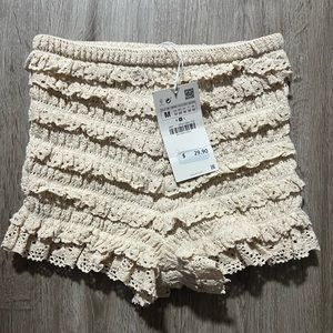 Zara Crochet Shorts Sz M